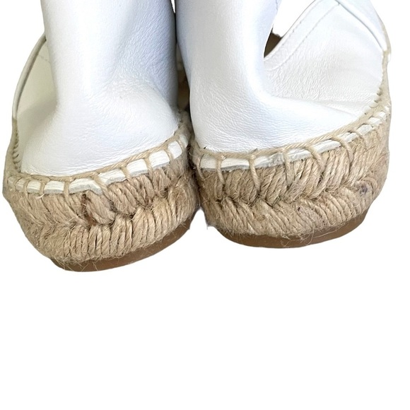 Aldo Leather Slip-On Espadrilles Shoes Made In Spain  White Tan 8.5 - Picture 12 of 16